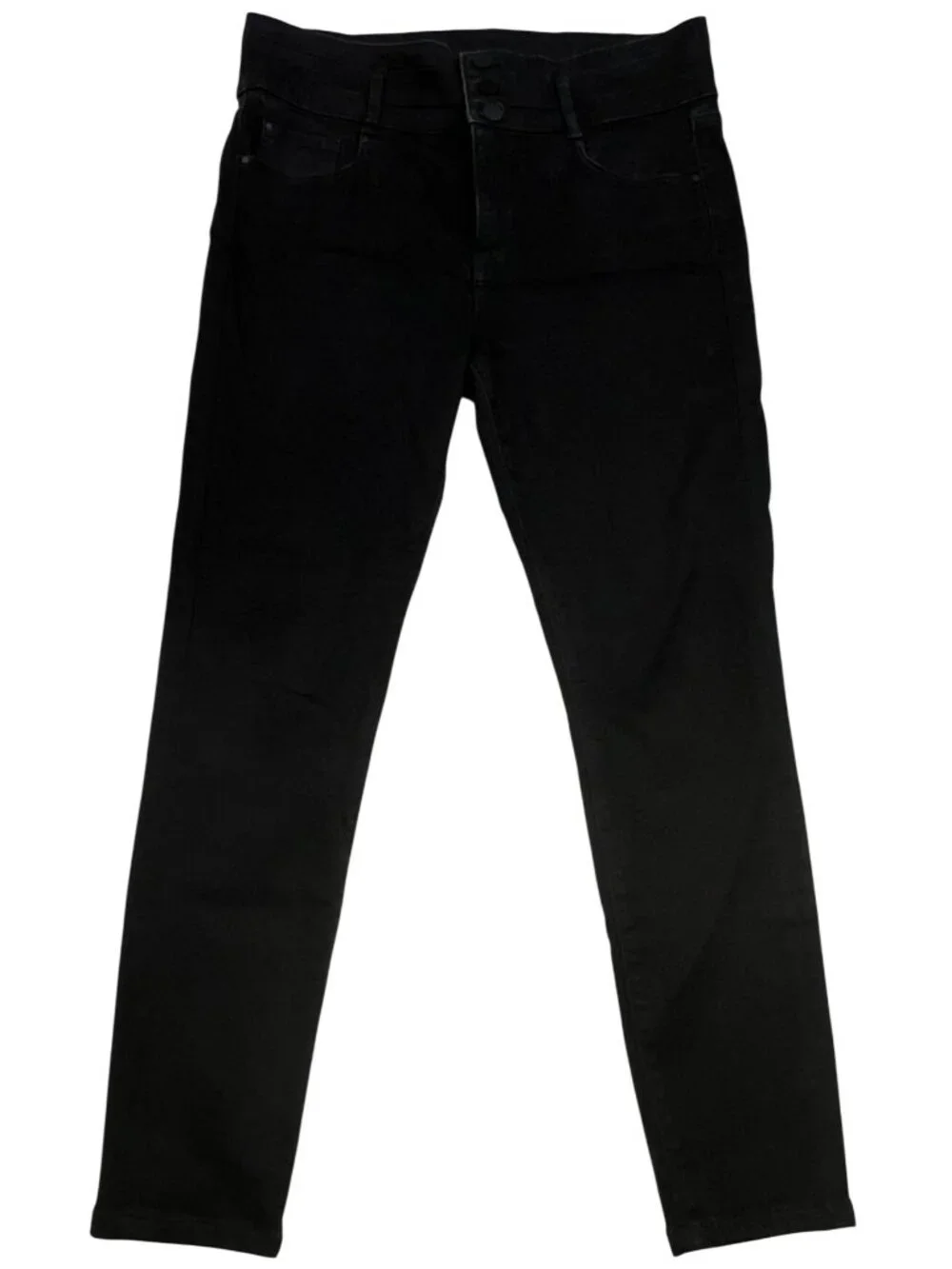 Ann Taylor Women's High-Rise Skinny Jeans Stretch Denim Size 10P Black Solid